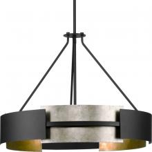 Progress Lighting P500330-31M - Lowery Collection Five-Light Matte Black Industrial Luxe Semi-Flush Convertible or Hanging Pendant L