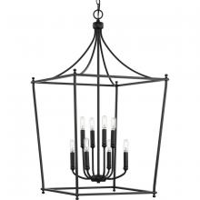 Progress Lighting P500371-31M - Parkhurst Collection Eight-Light New Traditional Matte Black Chandelier Foyer Light