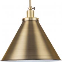 Progress Lighting P500385-163 - Hinton Collection One-Light Vintage Brass Modern Farmhouse Pendant