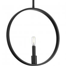 Progress Lighting P500412-31M - Breckenridge Collection One-Light Matte Black Rustic Farmhouse Pendant