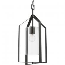 Progress Lighting P500431-31M - Vertex Collection One-Light Matte Black Clear Glass Contemporary Foyer Light