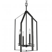 Progress Lighting P500432-31M - Vertex Collection Four-Light Matte Black Contemporary Foyer Light