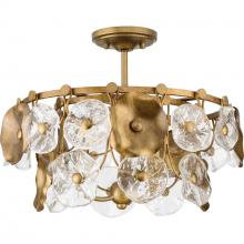 Progress Lighting P500442-204 - Loretta Collection Three-Light Gold Ombre Transitional Pendant