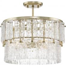 Progress Lighting P500443-176 - Chevall Collection Three-Light Gilded Silver Modern Organic Pendant