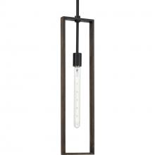 Progress Lighting P500444-31M - Boundary Collection One-Light Matte Black Roasted Chicory Modern Pendant