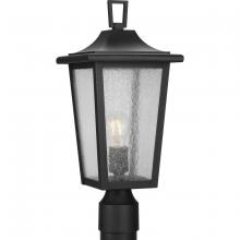 Progress Lighting P540093-031 - Padgett Collection One-Light Transitional Textured Black Clear Seeded Glass Outdoor Post Light