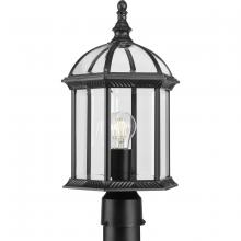 Progress Lighting P540099-031 - Dillard Collection One-Light Traditional Textured Black Clear Glass Outdoor Post Light