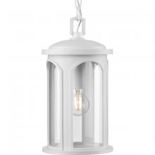 Progress Lighting P550050-028 - Gables Collection One-Light Coastal Satin White Clear Glass Outdoor Wall Lantern