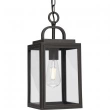 Progress Lighting P550064-020 - Grandbury Collection One-Light Transitional Antique Bronze Clear Glass Outdoor Hanging Light with DU