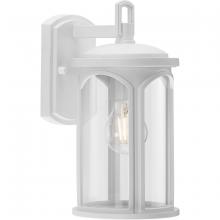 Progress Lighting P560087-028 - Gables Collection One-Light Coastal Satin White Outdoor Wall Lantern with DURASHIELD