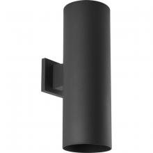 Progress Lighting P560292-031 - 6" Outdoor Up/Down Wall Cylinder Two-Light Modern Black Outdoor Wall Lantern with Top Lense