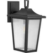 Progress Lighting P560308-031 - Padgett Collection One-Light Transitional Textured Black Clear Seeded Glass Outdoor Wall Lantern