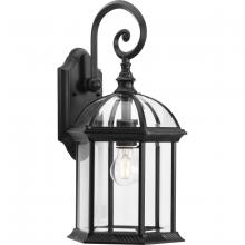 Progress Lighting P560323-031 - Dillard Collection One-Light Traditional Textured Black Clear Glass Outdoor Wall Lantern