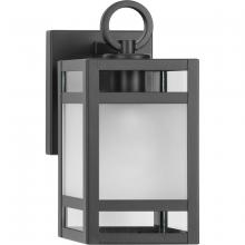 Progress Lighting P560341-31M - Parrish Collection One-Light Matte Black Clear and Etched Glass Modern Craftsman Outdoor Small Wall