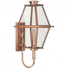 Progress Lighting P560348-169 - Bradshaw Collection One-Light Antique Copper Clear Glass Transitional Medium Outdoor Wall Lantern