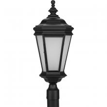 Progress Lighting P6440-31MD - Crawford Collection One-Light Traditional Textured Black Etched Glass Outdoor Post Light