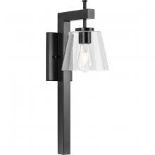 Progress Lighting P710108-31M - Saffert Collection One-Light New Traditional Matte Black Clear Glass Wall Light