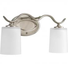 Progress Lighting P2019-09 - Inspire Collection Two-Light Brushed Nickel Etched Glass Traditional Bath Vanity Light