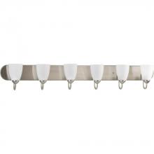 Progress Lighting P2714-09 - Gather Collection Six-Light Brushed Nickel Etched Glass Traditional Bath Vanity Light