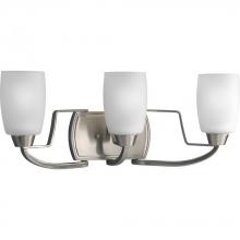 Progress Lighting P2796-09 - Wisten Collection Three-Light Brushed Nickel Etched Glass Modern Bath Vanity Light