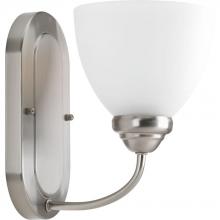 Progress Lighting P2913-09 - Heart Collection One-Light Brushed Nickel Etched Glass Farmhouse Bath Vanity Light