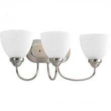 Progress Lighting P2919-09 - Heart Collection Three-Light Brushed Nickel Etched Glass Farmhouse Bath Vanity Light