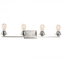 Progress Lighting P300011-009 - Debut Collection Four-Light Brushed Nickel Farmhouse Bath Vanity Light