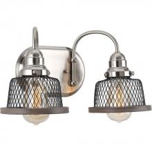 Progress Lighting P300043-009 - Tilley Collection Two-Light Brushed Nickel Coastal Bath Vanity Light