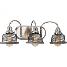 Progress Lighting P300044-009 - Tilley Collection Three-Light Brushed Nickel Coastal Bath Vanity Light