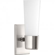 Progress Lighting P300061-009 - Zura Collection One-Light Brushed Nickel Etched Opal Glass Modern Bath Vanity Light