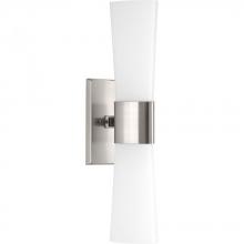 Progress Lighting P300062-009 - Zura Collection Two-Light Brushed Nickel Etched Opal Glass Modern Bath Vanity Light