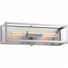 Progress Lighting P300135-135 - Union Square Collection Two-Light Stainless Steel Clear Glass Coastal Bath Vanity Light