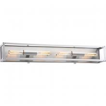 Progress Lighting P300136-135 - Union Square Collection Four-Light Stainless Steel Clear Glass Coastal Bath Vanity Light