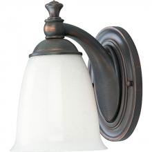 Progress Lighting P3027-74 - Victorian Collection One-Light Venetian Bronze White Opal Glass Farmhouse Bath Vanity Light