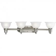 Progress Lighting P3164-09 - Madison Collection Four-Light Brushed Nickel Etched Glass Traditional Bath Vanity Light