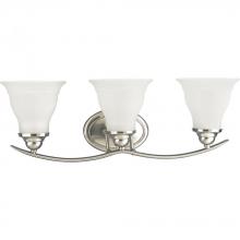 Progress Lighting P3192-09 - Trinity Collection Three-Light Brushed Nickel Etched Glass Traditional Bath Vanity Light