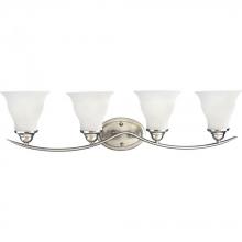 Progress Lighting P3193-09 - Trinity Collection Four-Light Brushed Nickel Etched Glass Traditional Bath Vanity Light