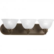 Progress P3268-20 - Three Light Antique Bronze Alabaster Glass Vanity