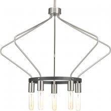 Progress Lighting P400105-009 - Hangar Collection Five-Light Brushed Nickel Farmhouse Chandelier Light