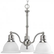 Progress Lighting P4280-09 - Madison Collection Three-Light Brushed Nickel Etched Glass Traditional Chandelier Light