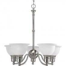 Progress Lighting P4281-09 - Madison Collection Five-Light Brushed Nickel Etched Glass Traditional Chandelier Light