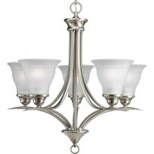 Progress Lighting P4328-09 - Trinity Collection Five-Light Brushed Nickel Etched Glass Traditional Chandelier Light