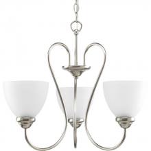 Progress Lighting P4664-09 - Heart Collection Three-Light Brushed Nickel Etched Glass Farmhouse Chandelier Light