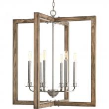 Progress Lighting P4761-141 - Turnbury Collection Six-Light Galvanized Finish Coastal Chandelier Light