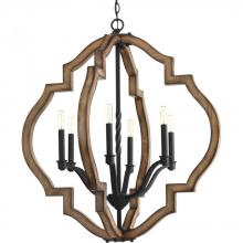 Progress Lighting P4767-71 - Spicewood Collection Six-Light Gilded Iron Farmhouse Chandelier Light