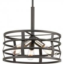 Progress Lighting P500011-143 - Remix Collection Three-Light Graphite Global Pendant Light