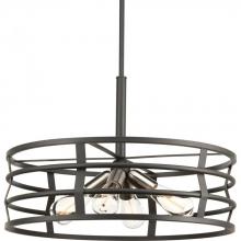 Progress Lighting P500012-143 - Remix Collection Four-Light Graphite Global Pendant Light