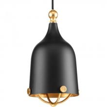 Progress Lighting P500032-031 - Era Collection One-Light Matte Black and Gold Global Pendant Light