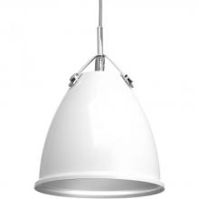 Progress Lighting P500051-030 - Tre Collection One-Light White White Metal Shade Coastal Pendant Light