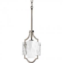 Progress Lighting P5044-104WB - Caress Collection One-Light Polished Nickel Clear Water Glass Luxe Mini-Pendant Light